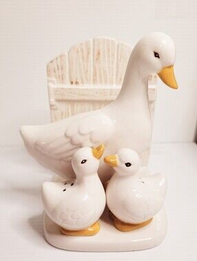 Goose Napkin Holder Salt & Pepper Shakers Grasslands Road Ceramic Farmhouse Deco